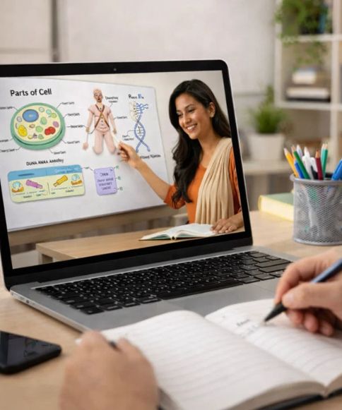 Student learning math online